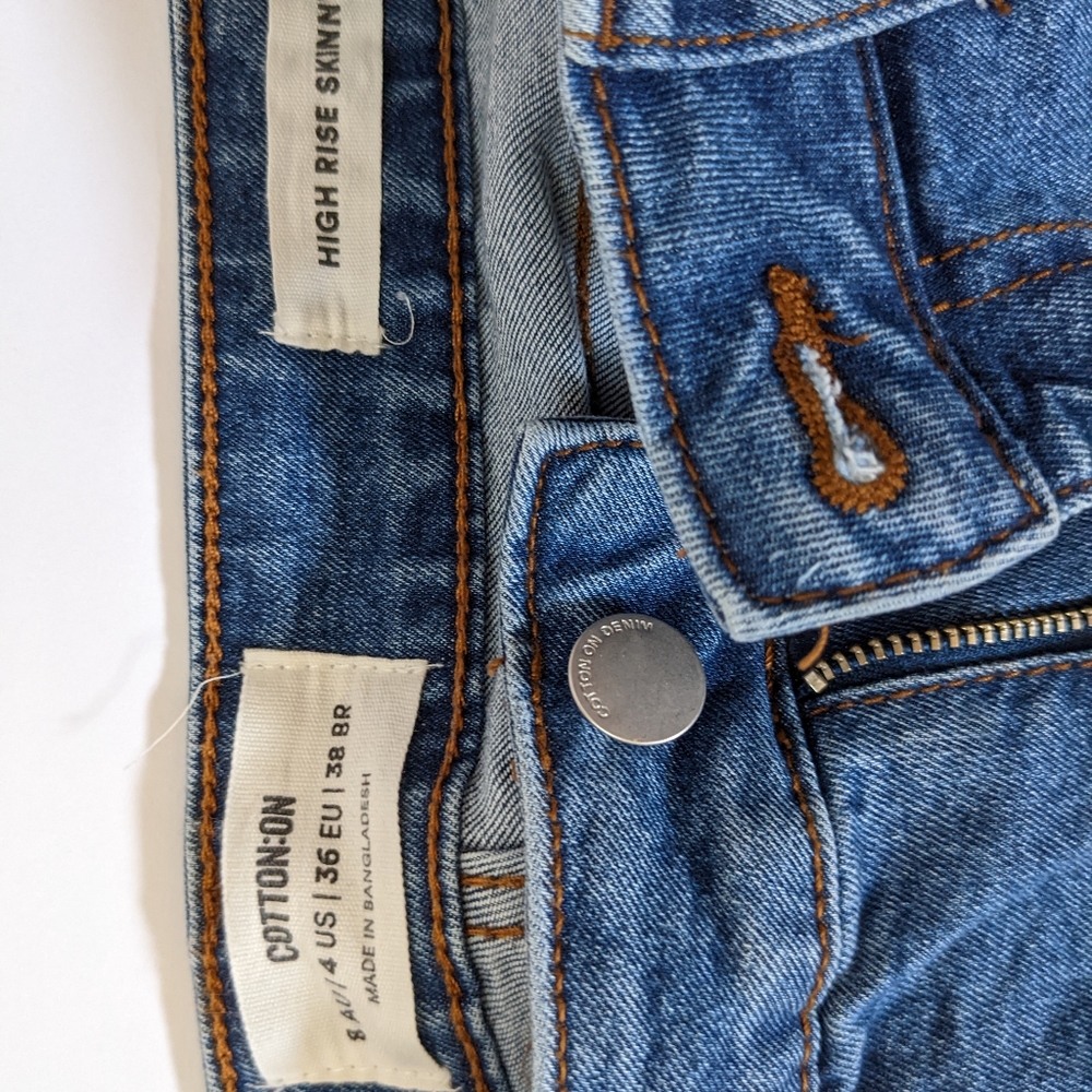 Jeans, cottonon, size 4, ripped knee
